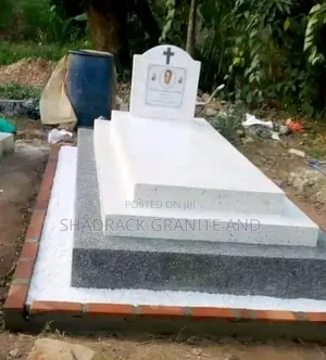 White Granite and Tarrazzo Grave