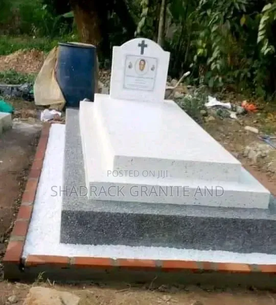 White Granite and Tarrazzo Grave