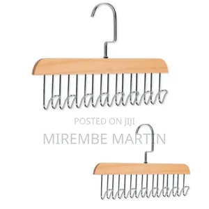 Wooden Closet Accessory Organizer Rack for Belts, Bags, and Ties