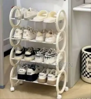 4-Tier Rolling Shoe Rack