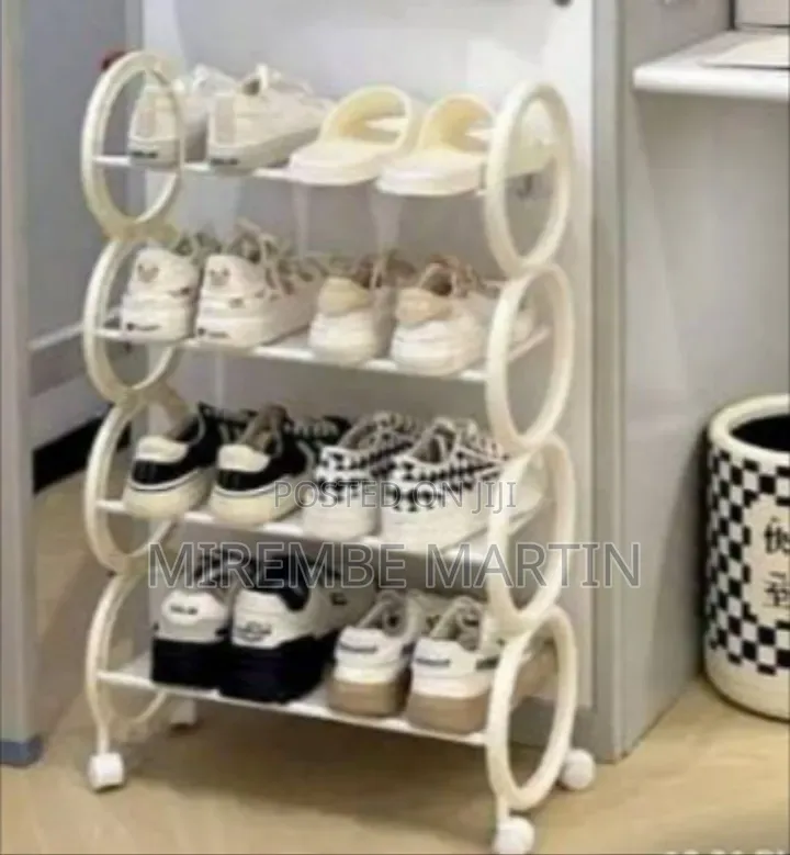 4-Tier Rolling Shoe Rack