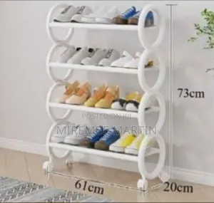 4-Tier Rolling Shoe Rack