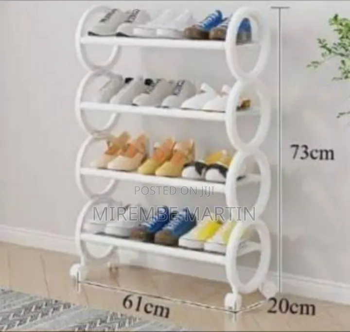 4-Tier Rolling Shoe Rack