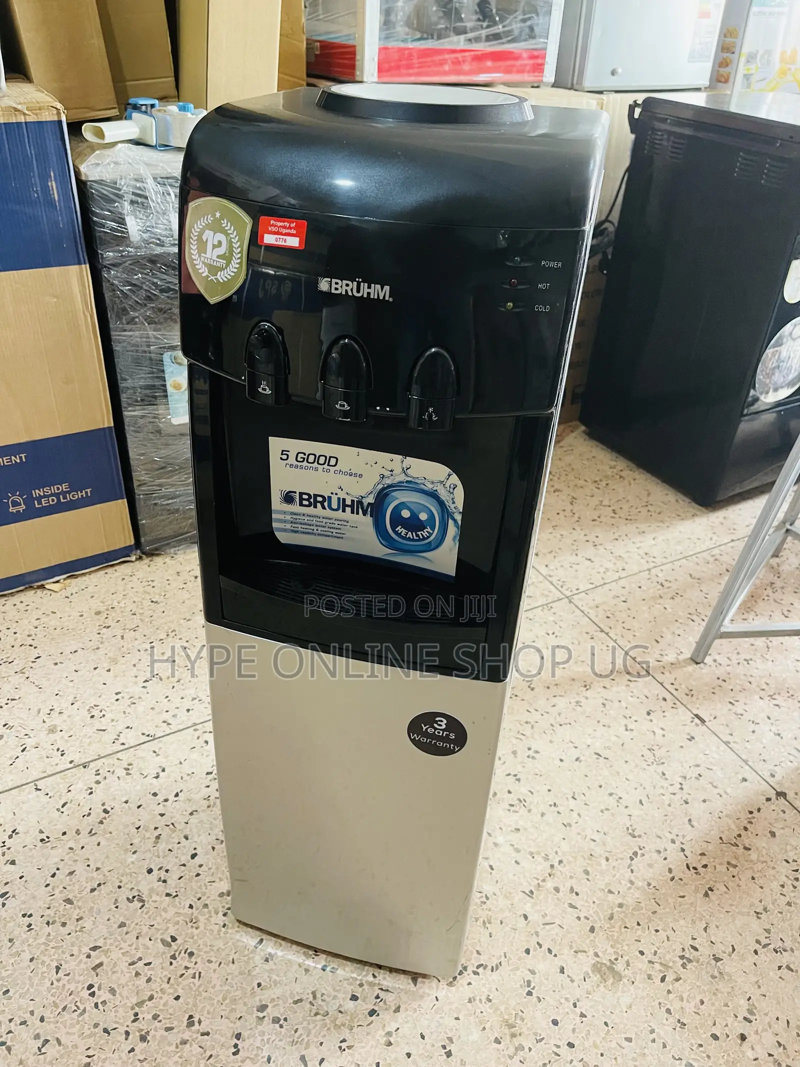 Imported Used Bruhm Hot and Cold Water Dispenser With Afridge
