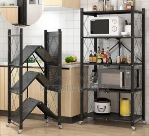 Heavy-Duty Folding Storage Rack With Wheels