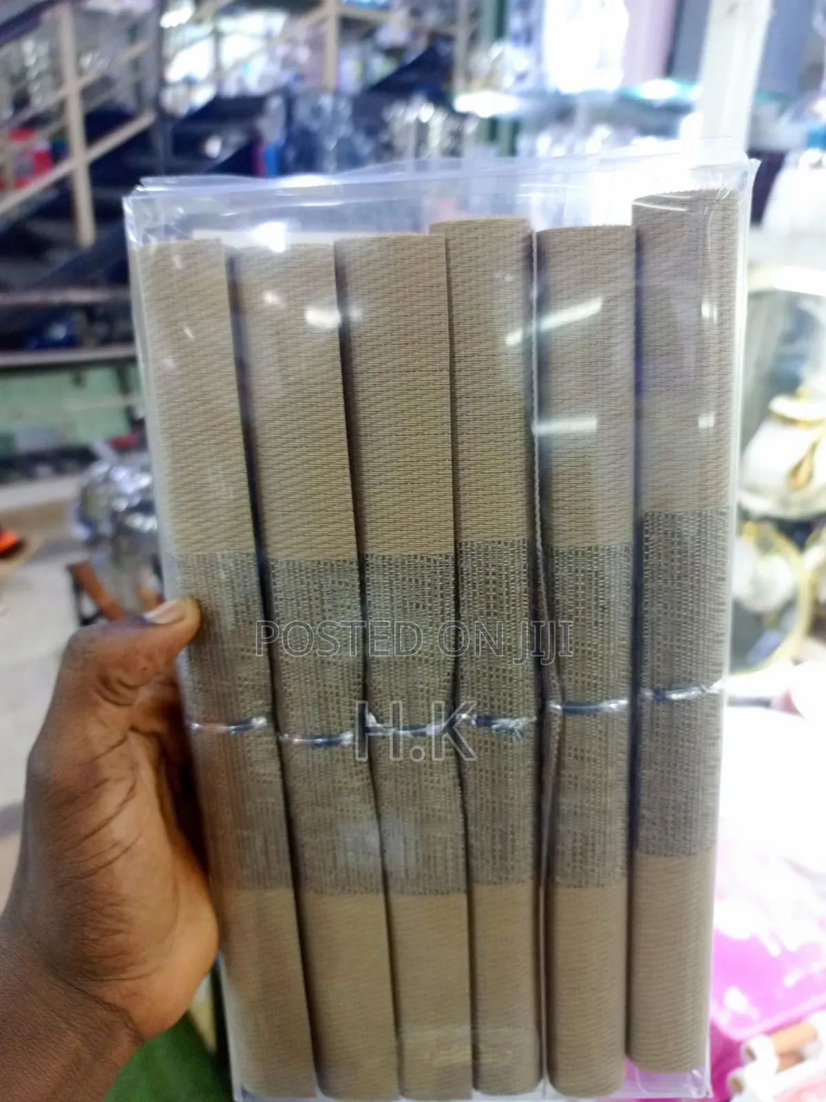 6pcs Woven Beige PVC Placemats