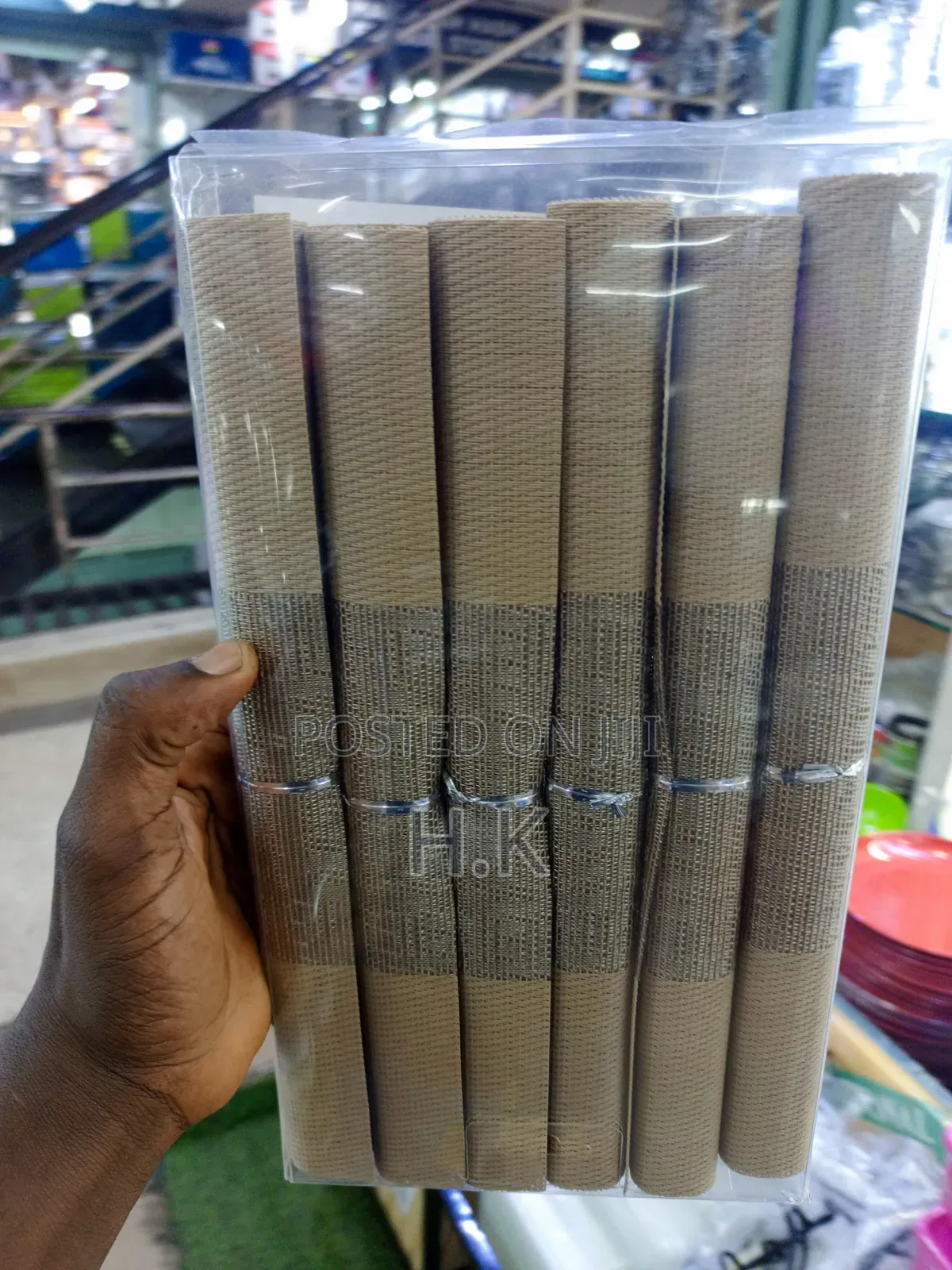 6pcs Woven Beige PVC Placemats