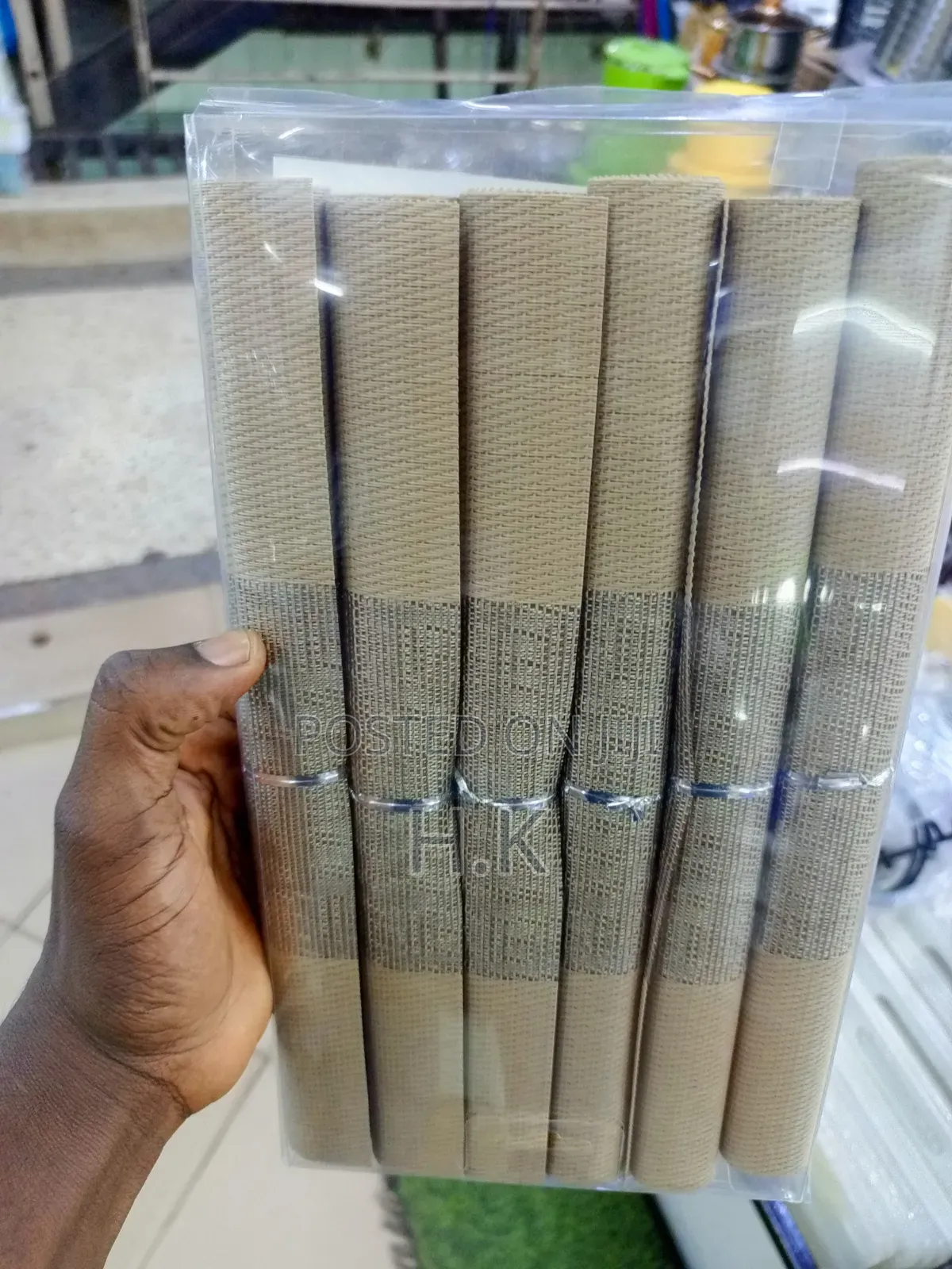 6pcs Woven Beige PVC Placemats