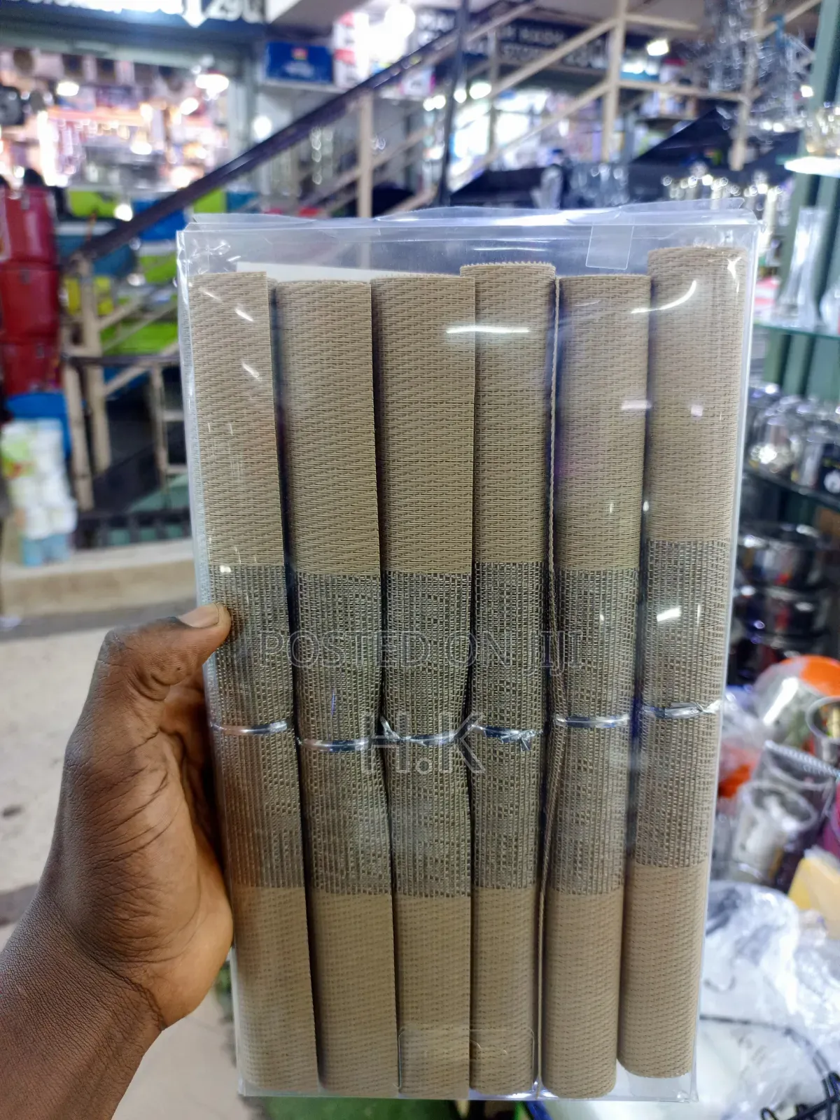 6pcs Woven Beige PVC Placemats