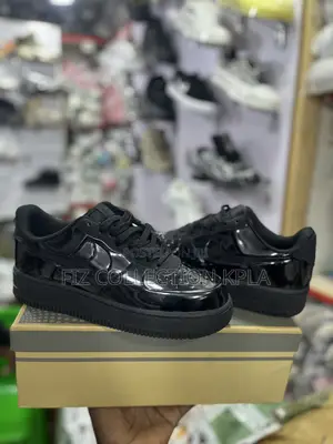 Nike AF1 Low Black Patent All Black Sneakers