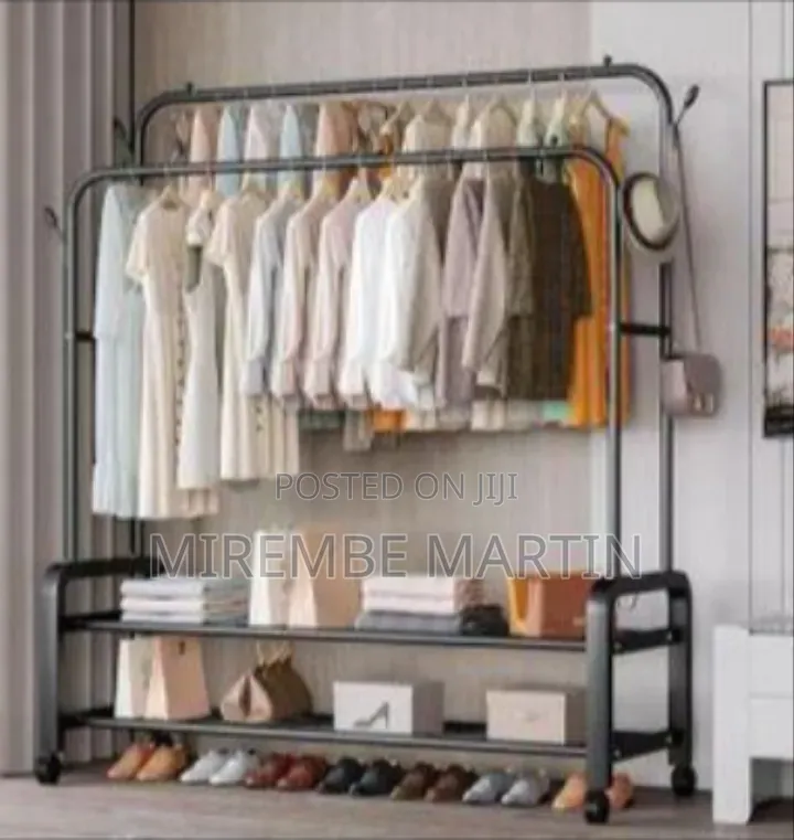 Carbon Steel Double Pole Clothes Rack