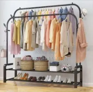 Carbon Steel Double Pole Clothes Rack