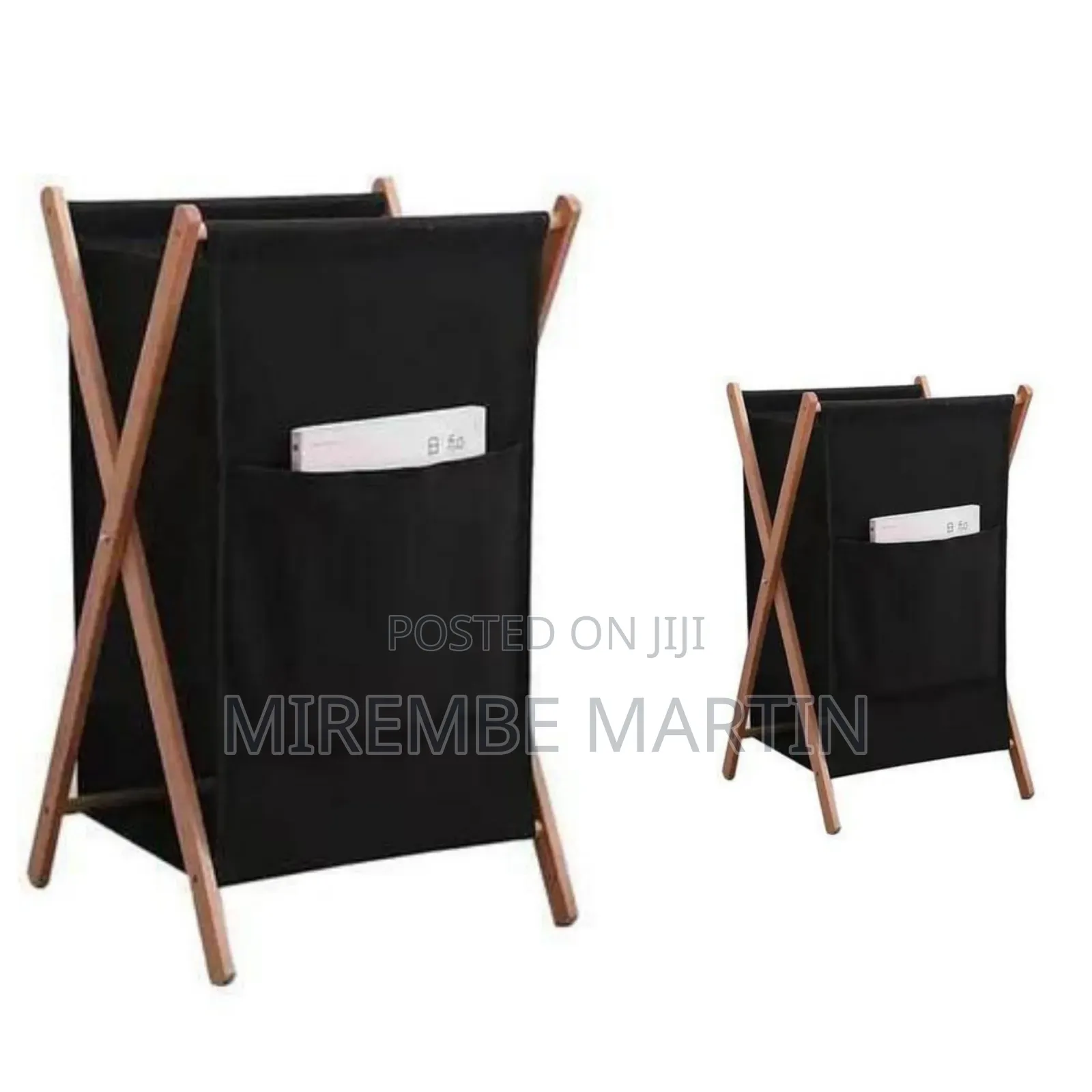 Minimalist Folding Laundry Hamper With Wooden Frame