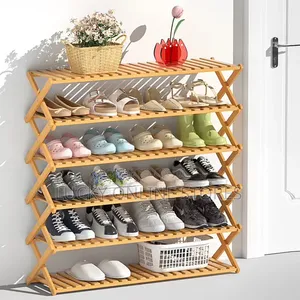 6 Layer Bamboo Foldable Shoe Rack
