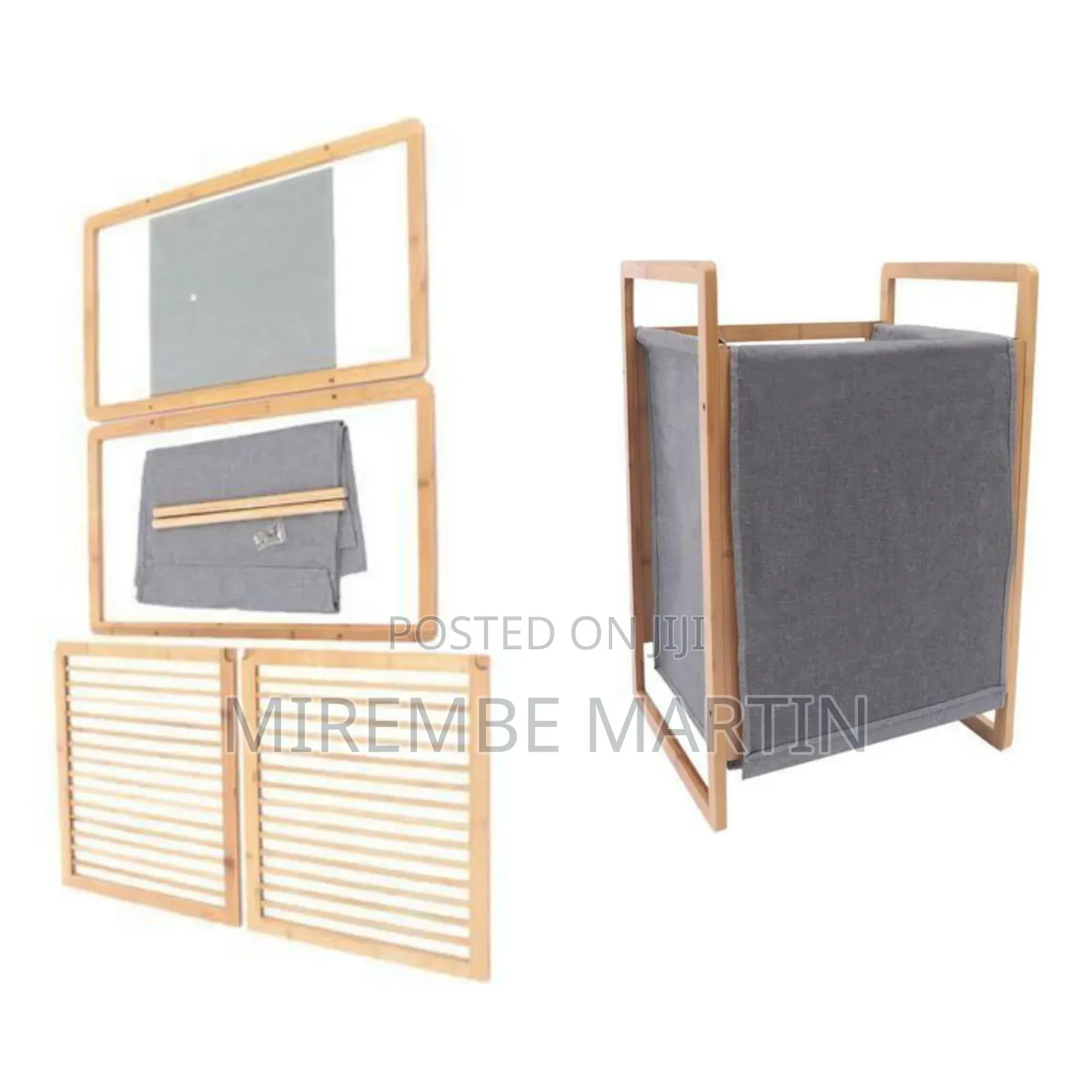 Modern Bamboo Laundry Hamper With Removable Fabric Liner