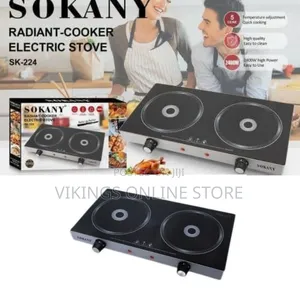 Sokany 2 Burner Tabletop Cooker Electric Infrared Cooker Stove - Black