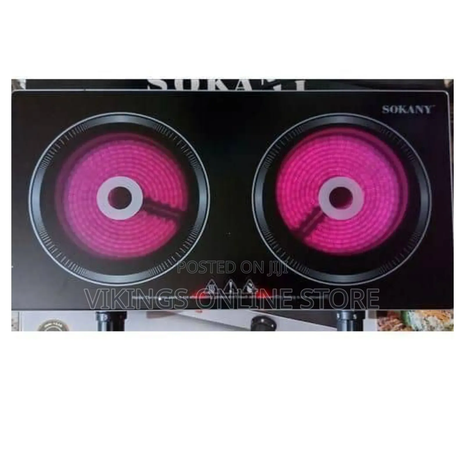 Sokany 2 Burner Tabletop Cooker Electric Infrared Cooker Stove - Black