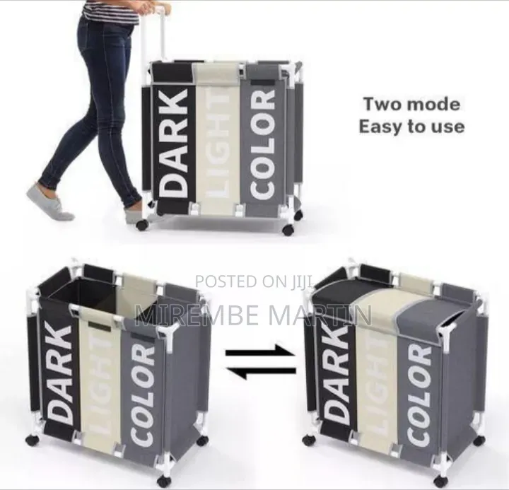 Triple-Section Rolling Laundry Sorter