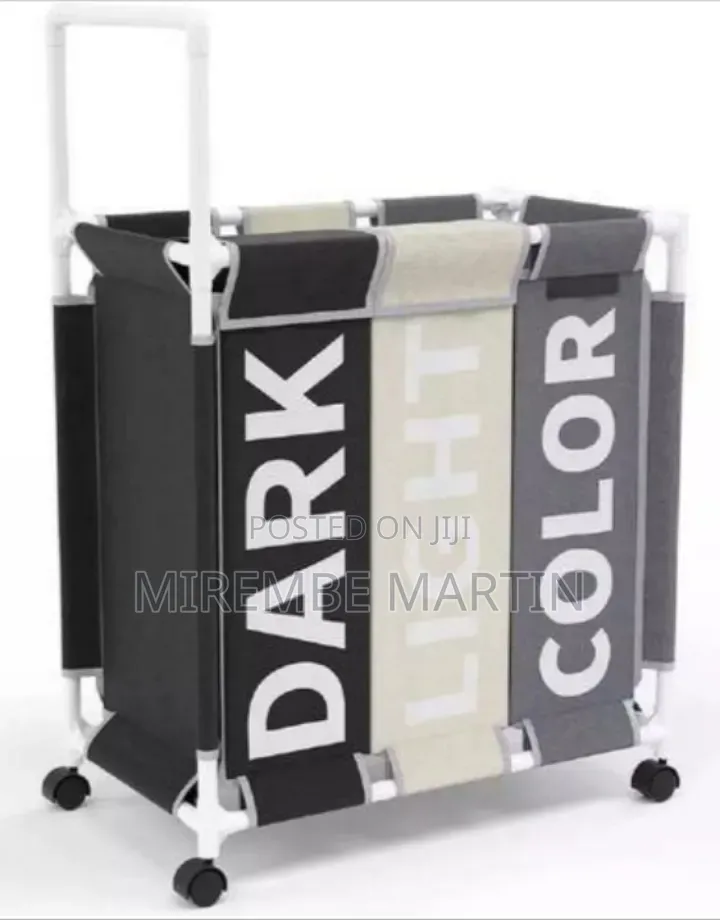 Triple-Section Rolling Laundry Sorter