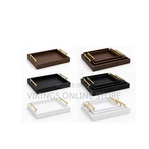 3pc Colored Wooden Trays