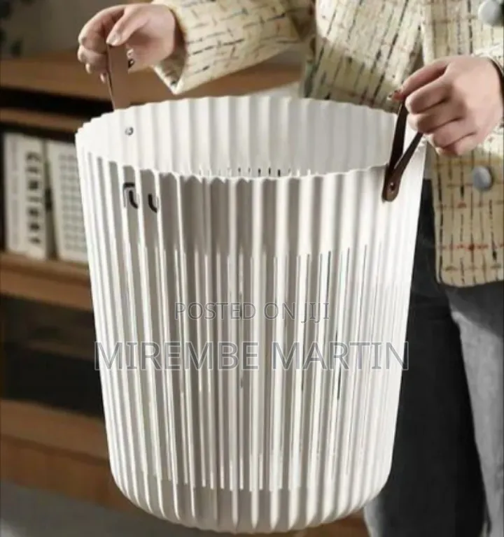 Modern Pleated Storage Basket With Flexible Handles