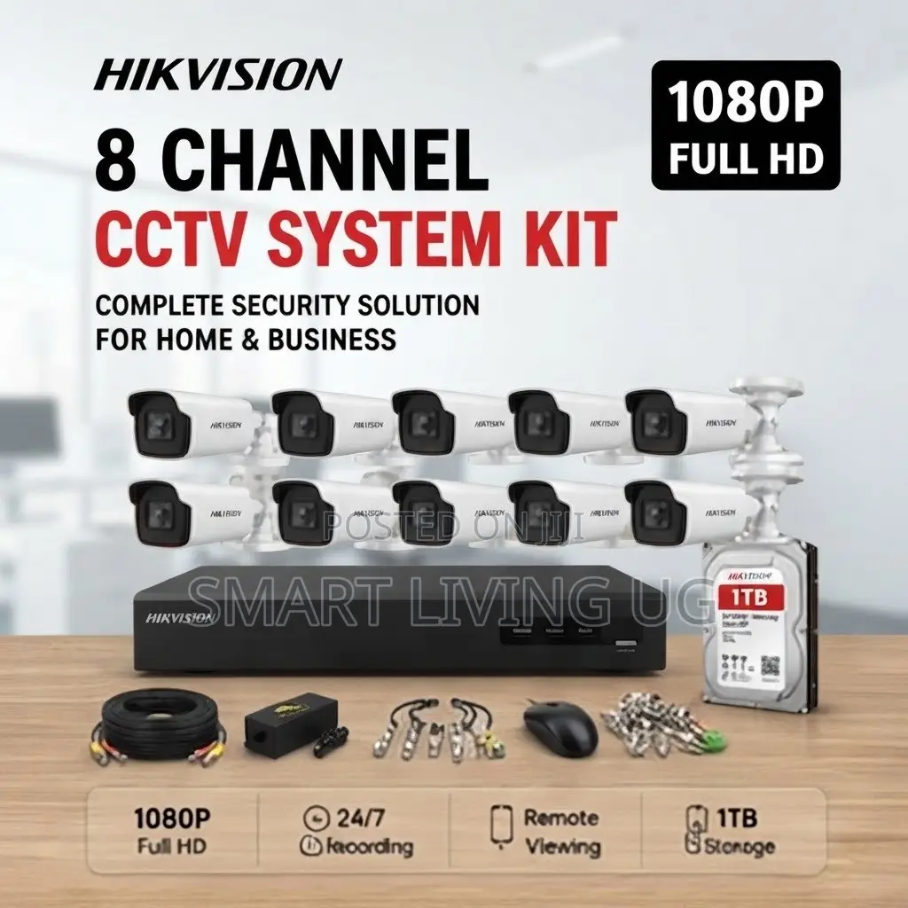 Hikvision 8 Camera Security Package – 24/7 Video Recording