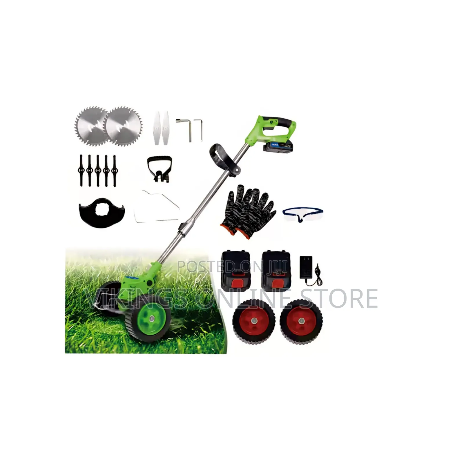 Grass Cutter With 2 48V Batteries and Wheels