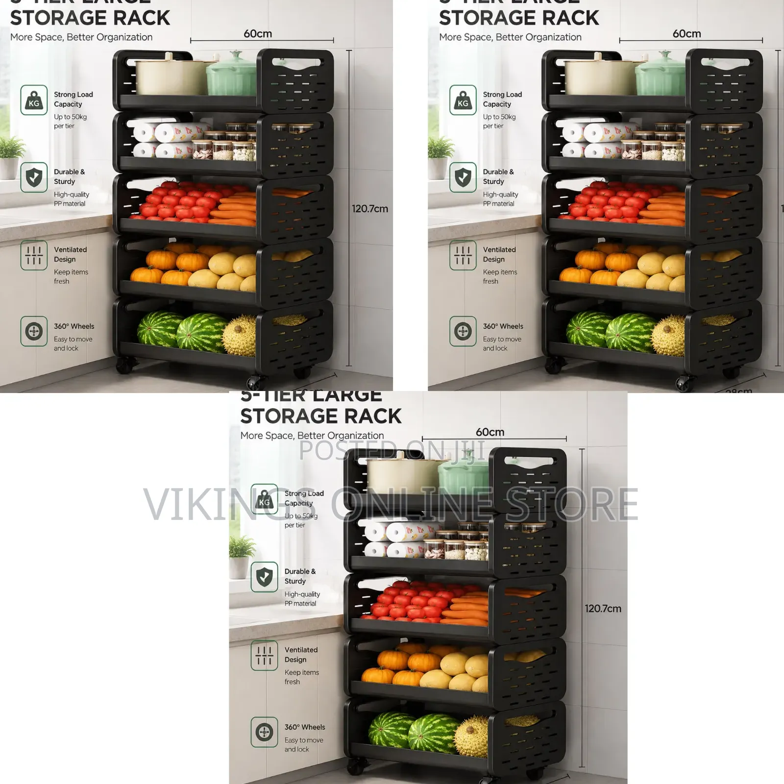 Metallic 5 Layer Storage Rack