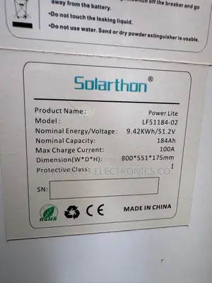 Solarthon Power Lite 9.42kWh 51.2V 184Ah Energy Storage