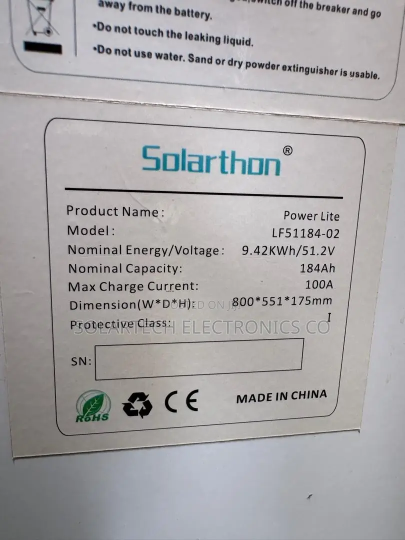 Solarthon Power Lite 9.42kWh 51.2V 184Ah Energy Storage