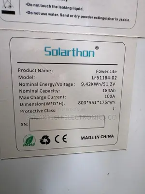 Solarthon LF51184-02 9.42kWh Energy Storage Battery | 51.2V