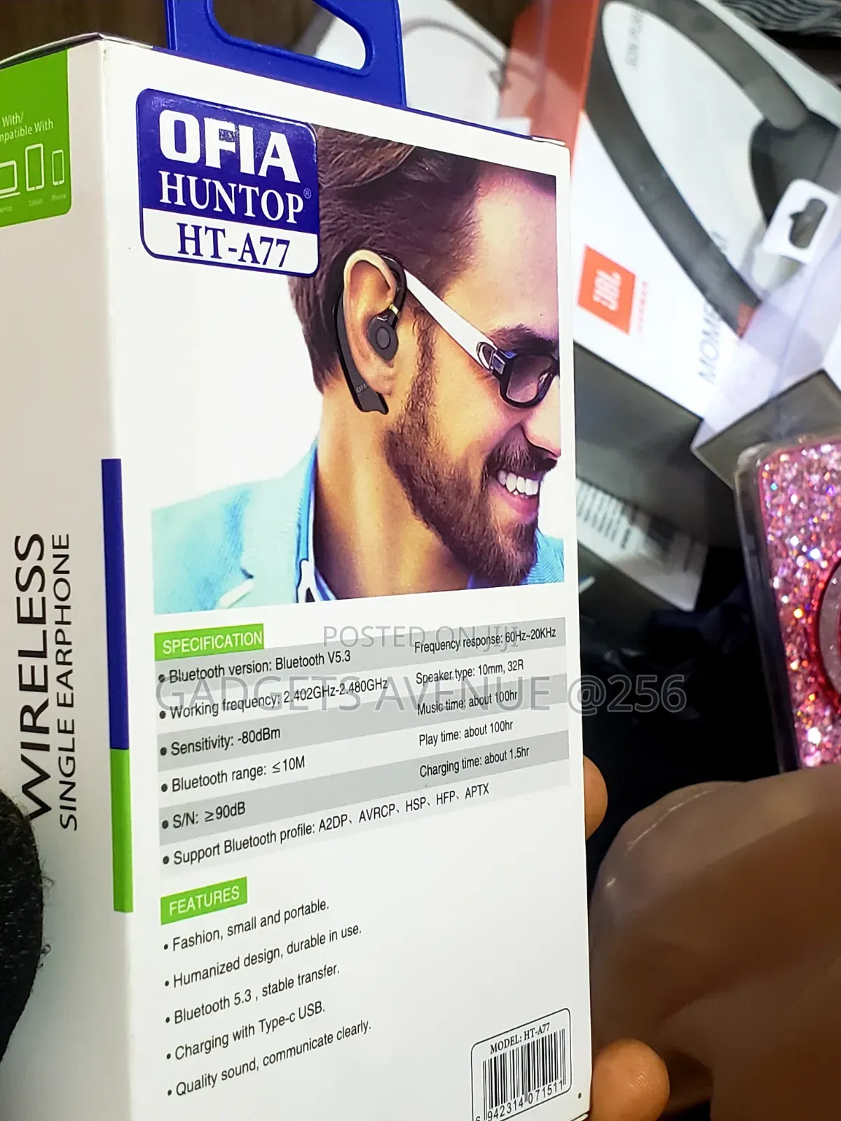 The Ofia Huntop HT-A77 Wireless Single Earphone.