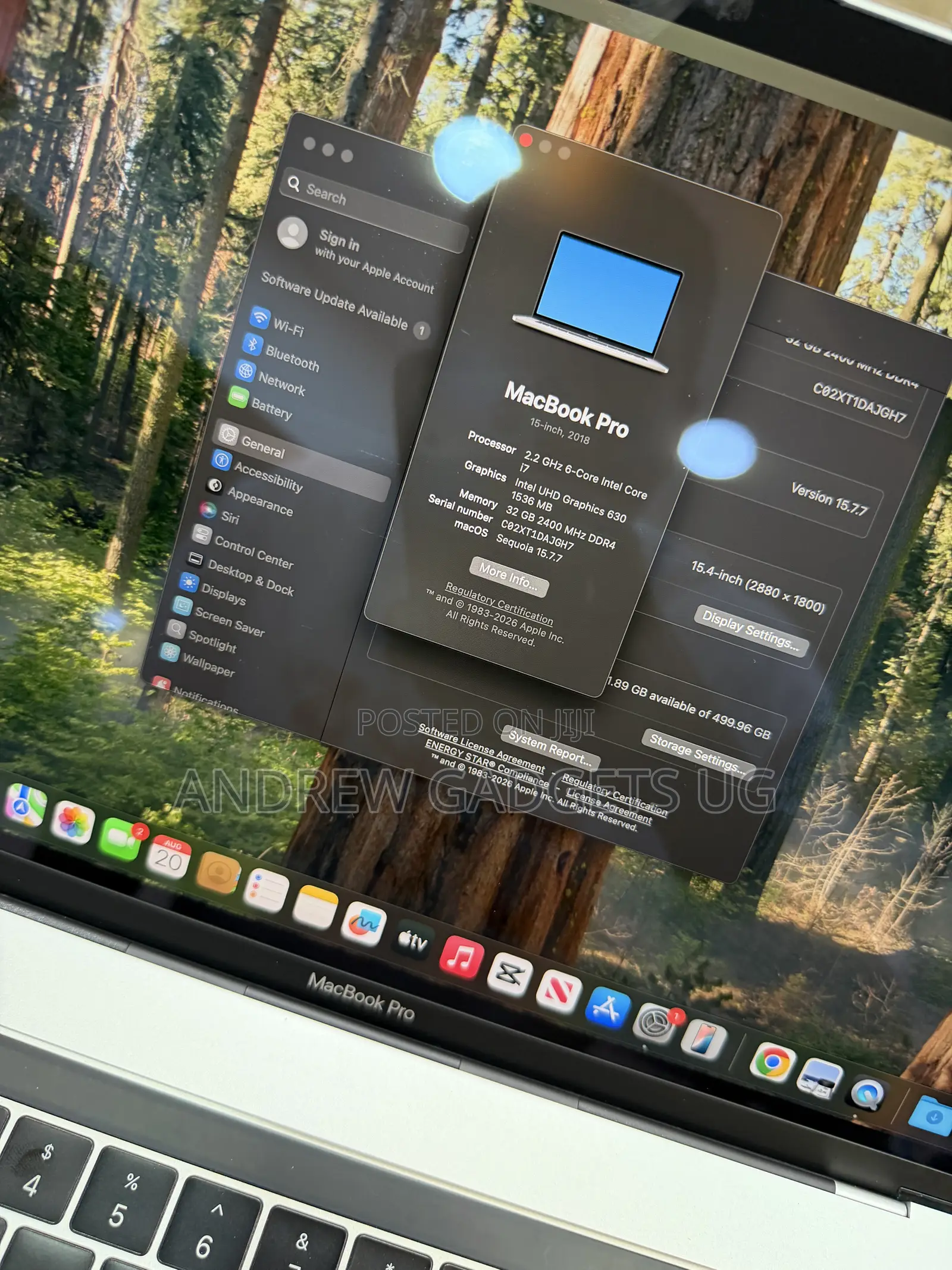 Laptop Apple MacBook 2018 32GB Intel Core i7 SSD 512GB