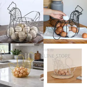 Vintage Egg Storage Baskets Available in Black - Gold - Silver