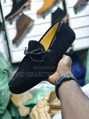 Original Black Tods Gommino Suede Driving Loafers