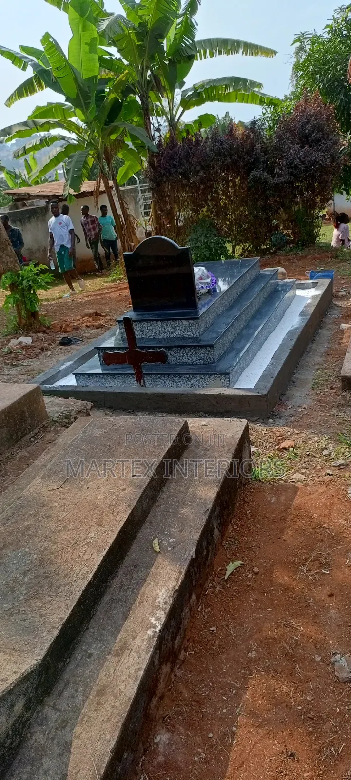 Black Galaxy Cotton White Granite Grave Yard Finish
