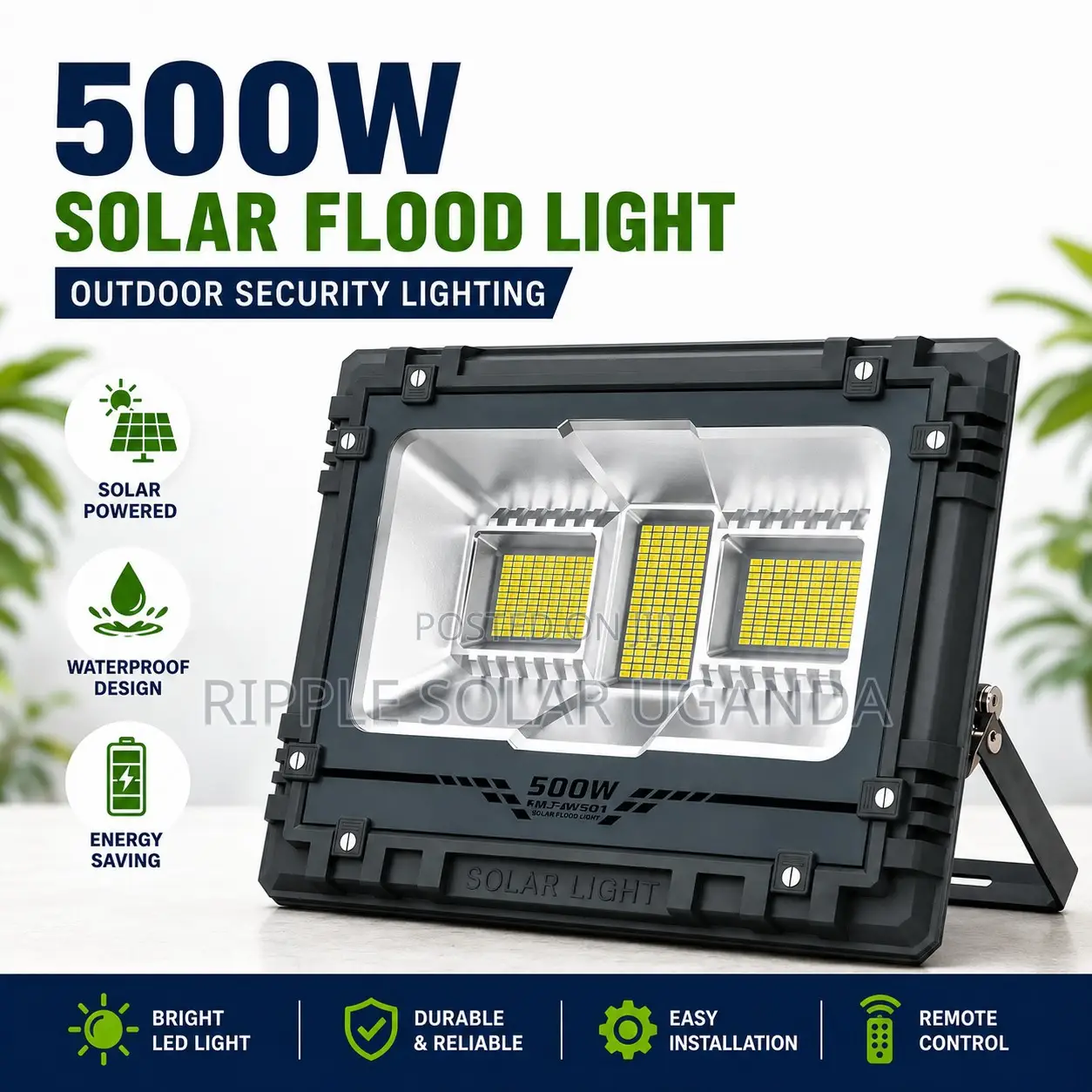 500W Solar Security Floodlight With Panel Outdoor LED Lamp