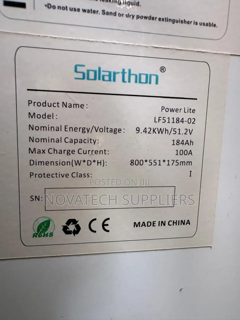 Solarthon LF51184-02 9.42kWh Energy Storage Battery | 51.2V