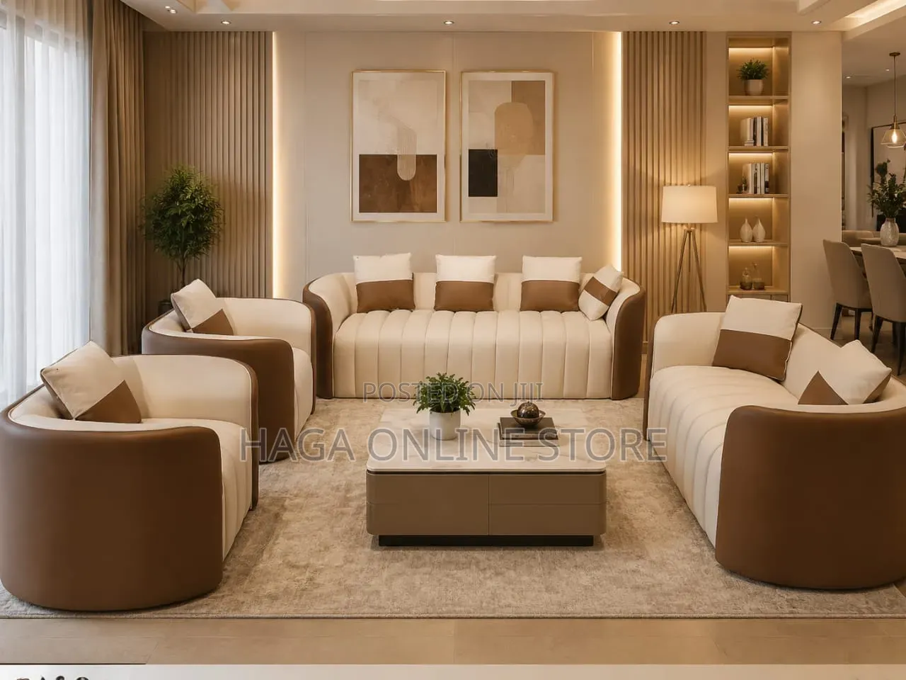 Oval Shaped Sofa 3+2+1+1