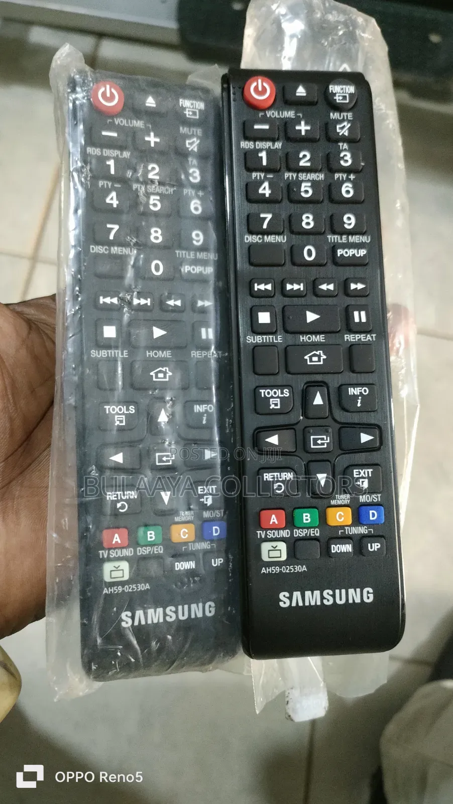Samsung Home Theater and Blu-Ray Remote Controls.