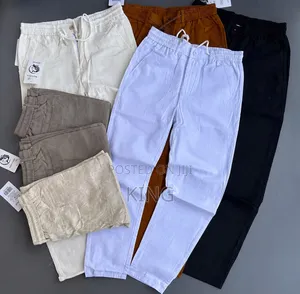 Relaxed-Fit Men's Linen Drawstring Trousers