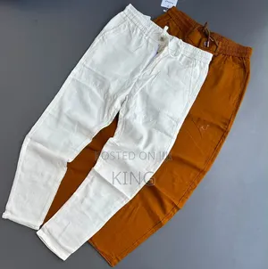 Relaxed-Fit Men's Linen Drawstring Trousers