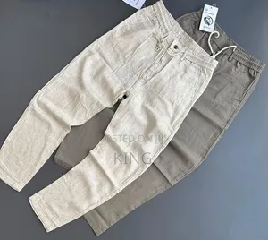 Relaxed-Fit Men's Linen Drawstring Trousers