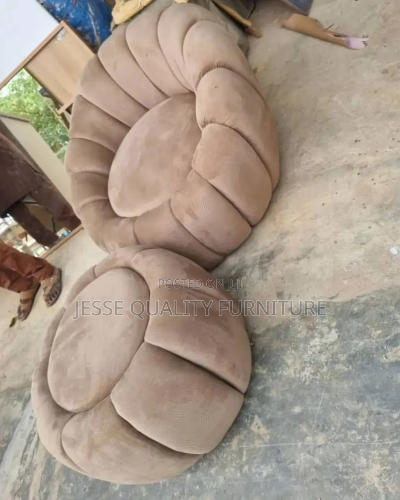 Modern Luxurious Striped Pouf