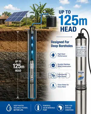 1100W Solar Borehole Water Pump 125m Head 4000l/H 110V DC