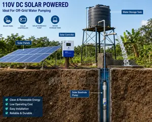 1100W Solar Borehole Water Pump 125m Head 4000l/H 110V DC