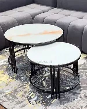 Space Saving Mable Plated Center Tables