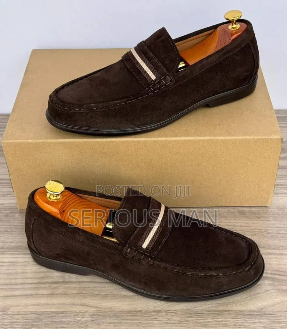 BALLY Kansan Brown Suede Loafers