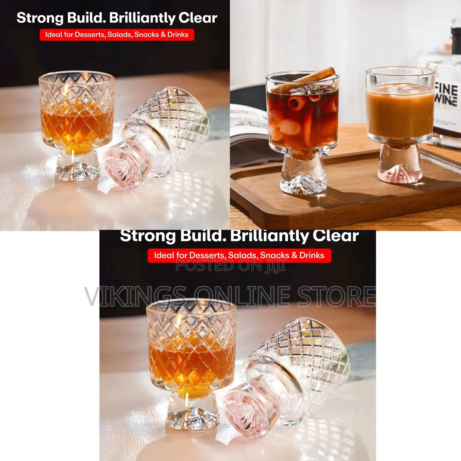 Elegant Mountain Bottom Crystal Glass - DZN
