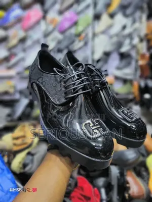 Gucci-Inspired Black Patent Leather Oxfords/Derby Shoes